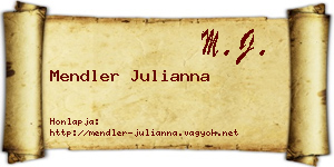 Mendler Julianna névjegykártya